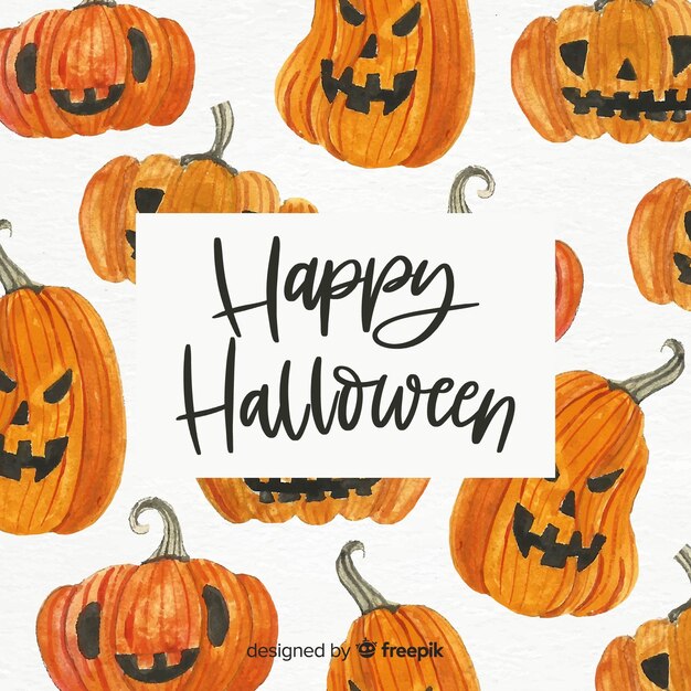 Fondo adorable de halloween en acuarela