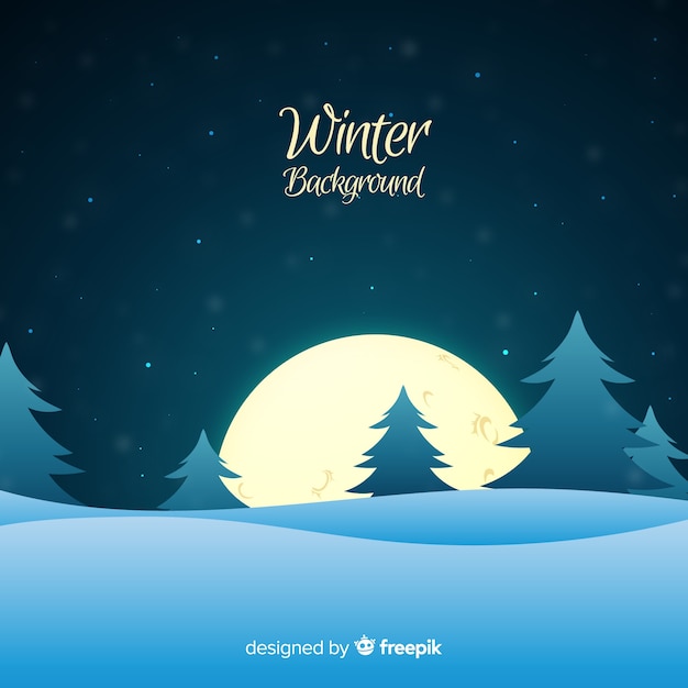 Vector gratuito fondo adorable de invierno con diseño plano