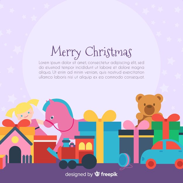 Fondo adorable con juguetes de navidad