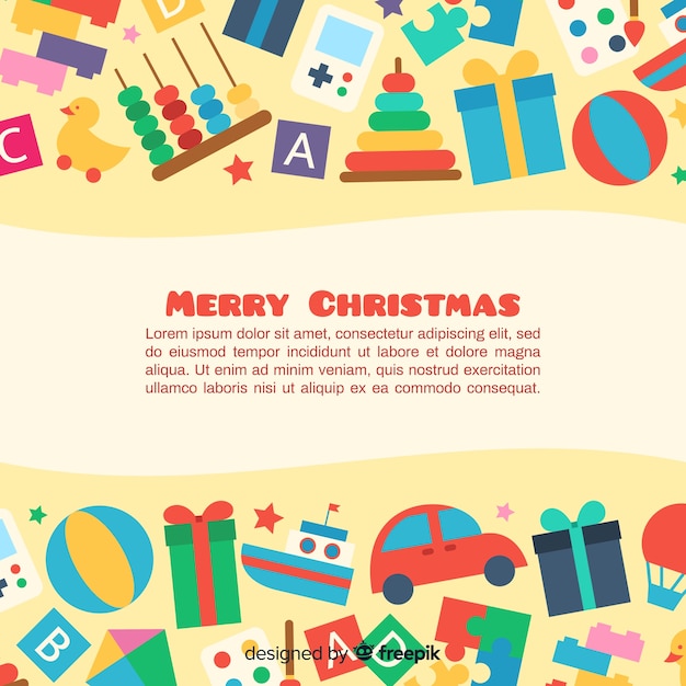 Vector gratuito fondo adorable con juguetes de navidad