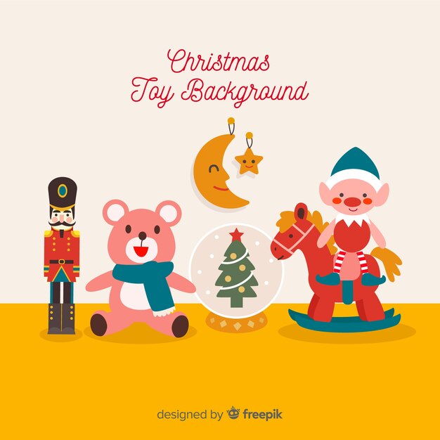 Fondo adorable con juguetes de navidad