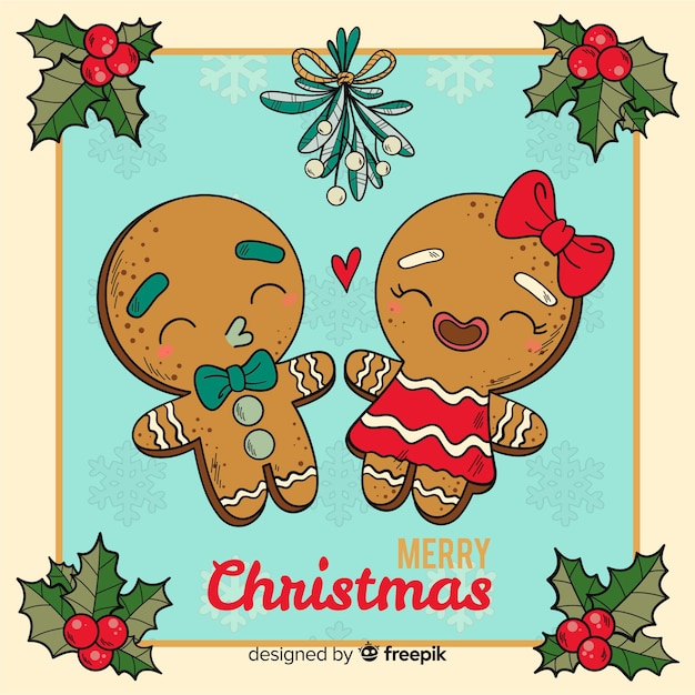 Fondo adorable de navidad dibujado a mano