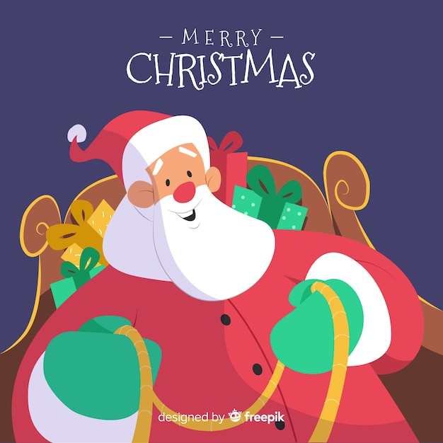 Vector gratuito fondo adorable de navidad con diseño plano