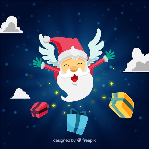 Fondo adorable de navidad con diseño plano