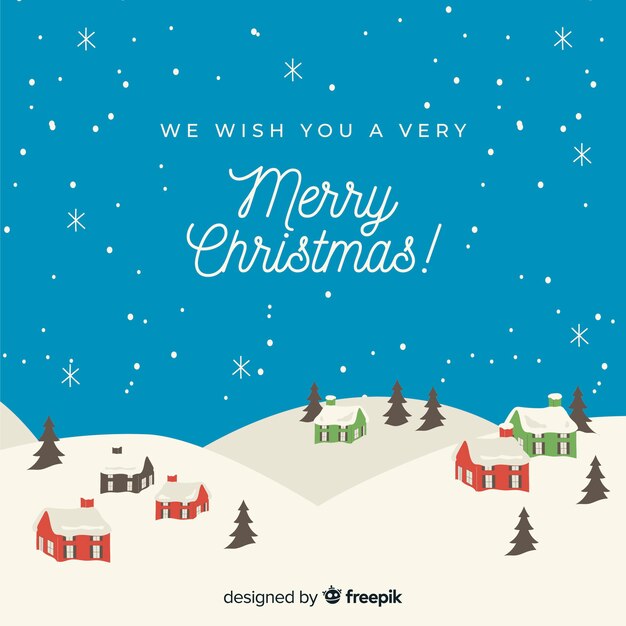 Fondo adorable de navidad con diseño plano