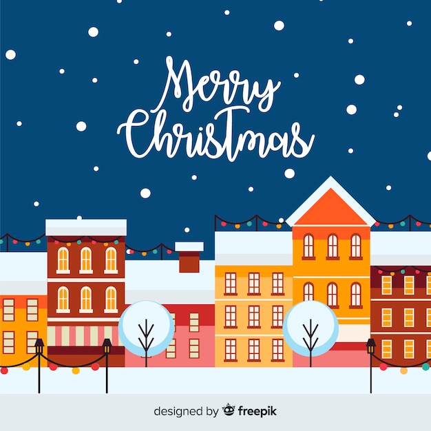 Fondo adorable de navidad con diseño plano
