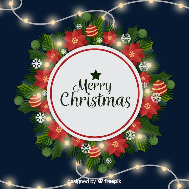 Vector gratuito fondo adorable de navidad con diseño plano
