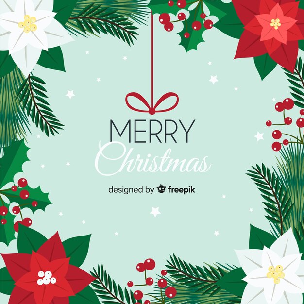 Fondo adorable de navidad con diseño plano