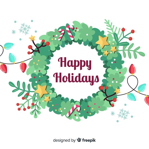 Fondo adorable de navidad con diseño plano