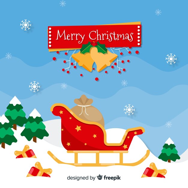 Fondo adorable de navidad con diseño plano