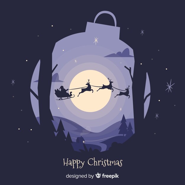 Fondo adorable de navidad con diseño plano
