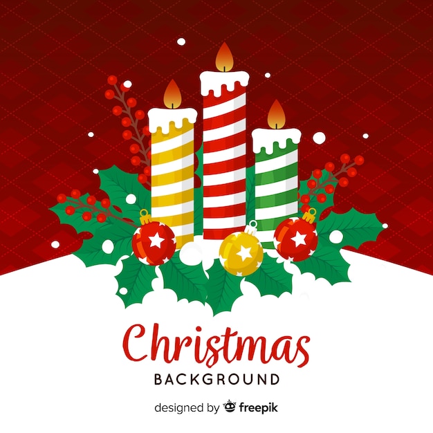 Vector gratuito fondo adorable de navidad con diseño plano