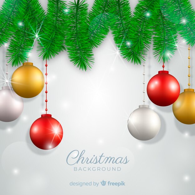 Fondo adorable de navidad con diseño realista