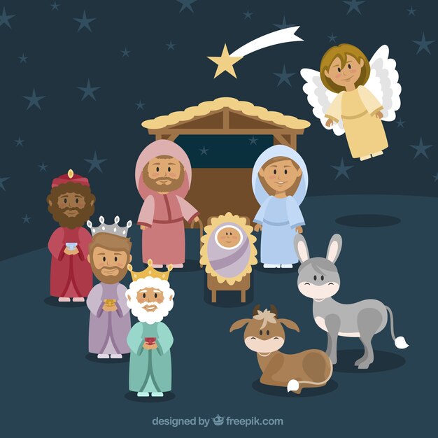 Fondo de adorable portal de belén 