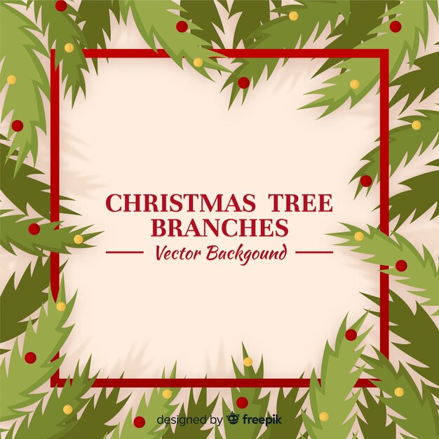 Fondo adorable de ramas de árbol navidad