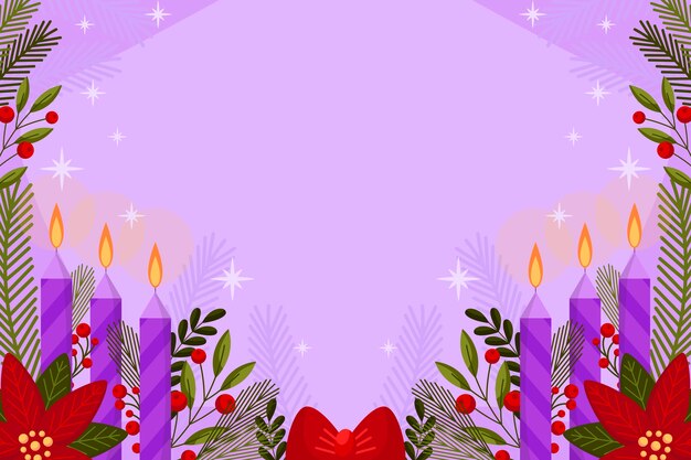 Fondo de adviento de velas moradas planas
