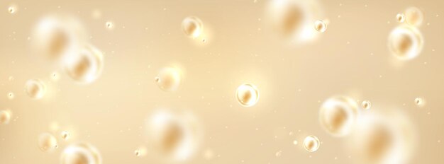 Fondo de agua con colágeno de burbujas de aceite