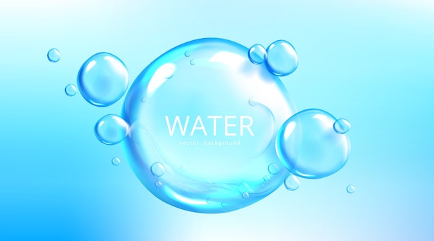 Fondo de agua con esferas de burbujas de aire