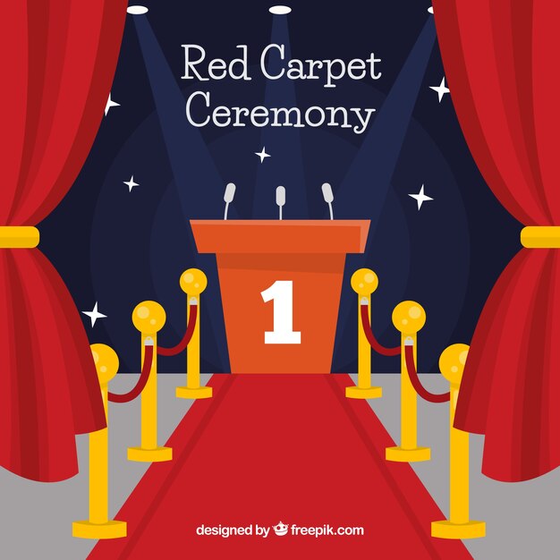 Fondo de alfombra roja en estilo plano