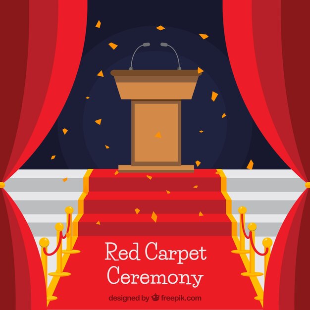 Fondo de alfombra roja en estilo plano