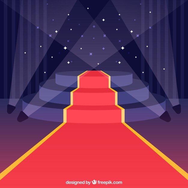 Fondo de alfombra roja en estilo plano 