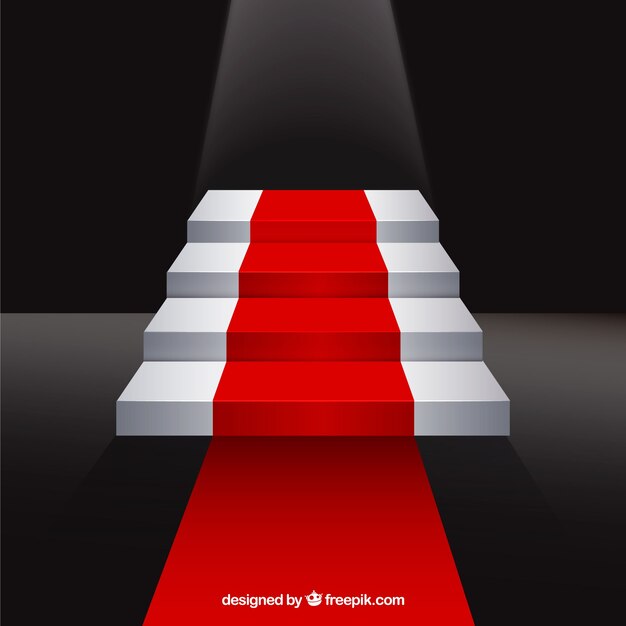 Fondo de alfombra roja en estilo realista