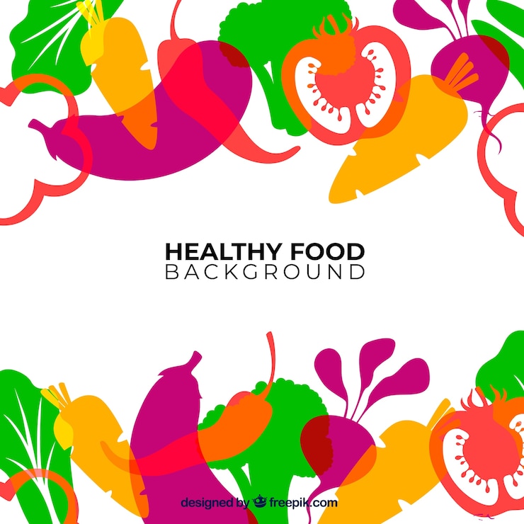 Vector gratuito fondo alimenticio con verduras