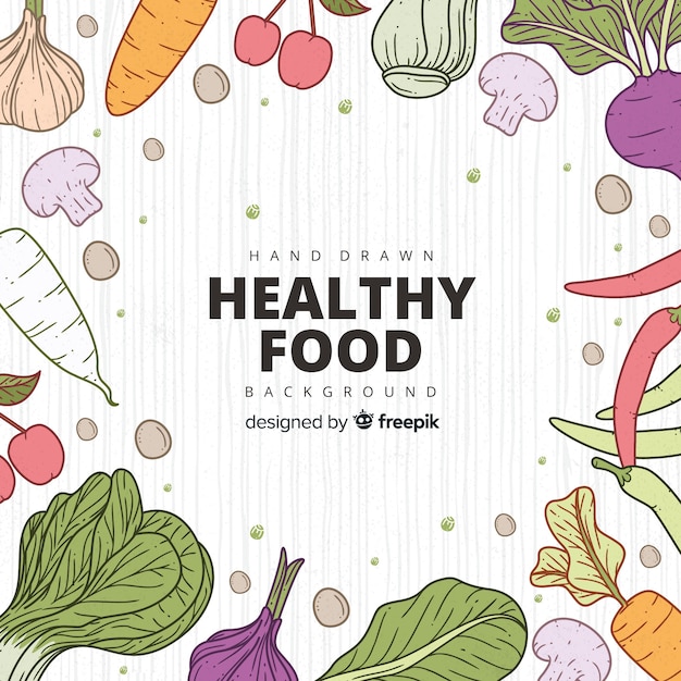 Fondo con alimentos saludables