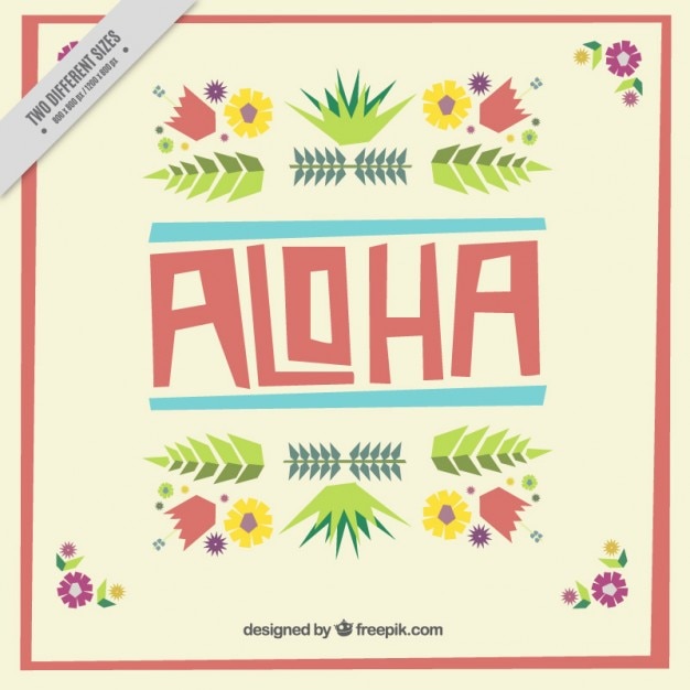 Vector gratuito fondo aloha con flores estilo plano