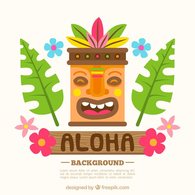 Fondo de aloha con máscara 
