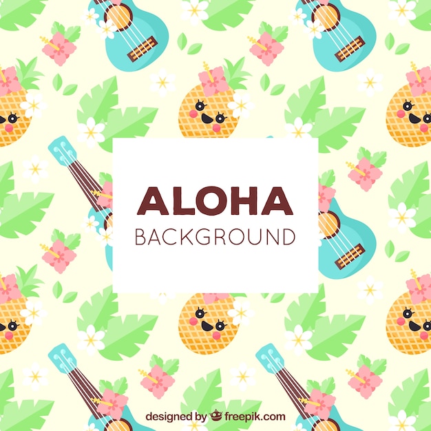 Fondo aloha con patrón