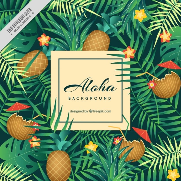 Fondo aloha con piñas