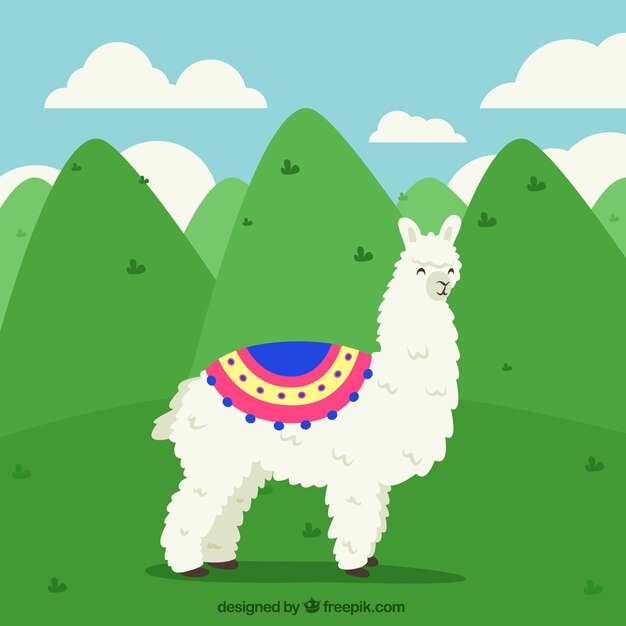 Fondo de alpaca con colinas