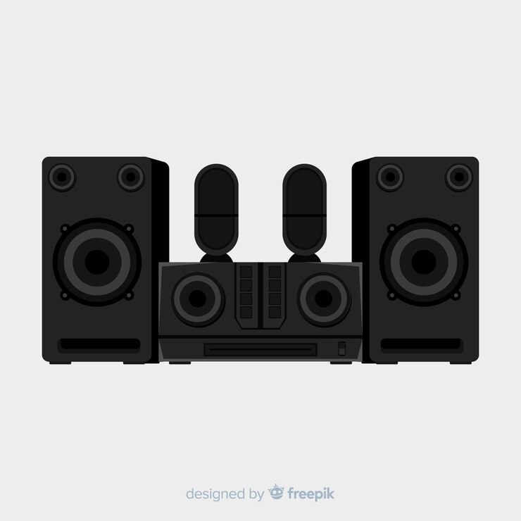 Vector gratuito fondo altavoz negro plano