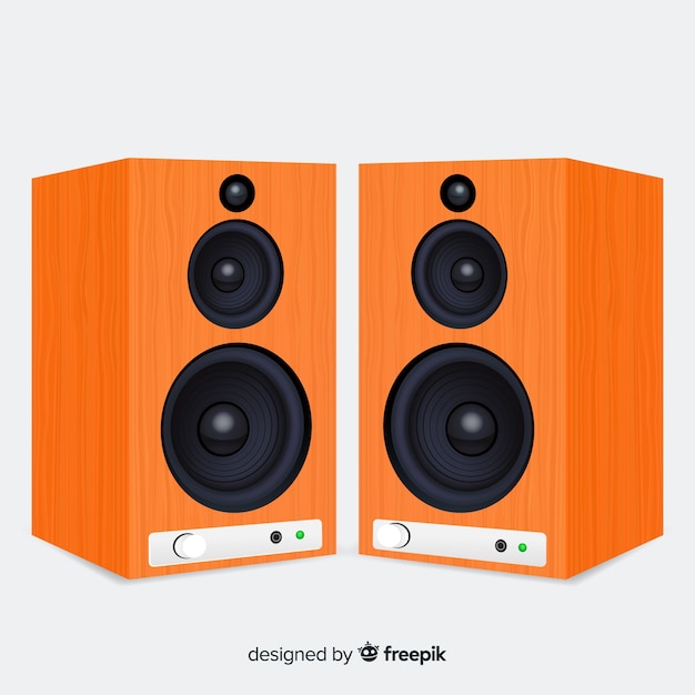 Fondo altavoz realista 3d naranja