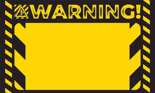 Fondo amarillo de advertencia con líneas de rayas negras