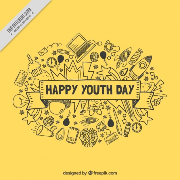 Fondo amarillo para el día de la juventud