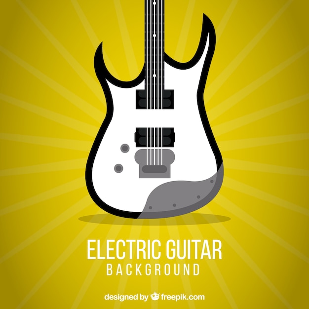 Fondo amarillo de guitarra eléctrica 