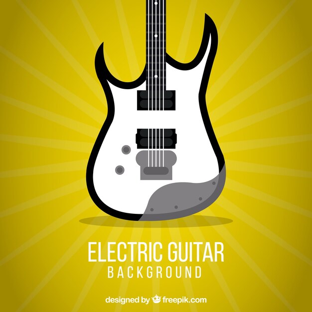 Fondo amarillo de guitarra eléctrica 