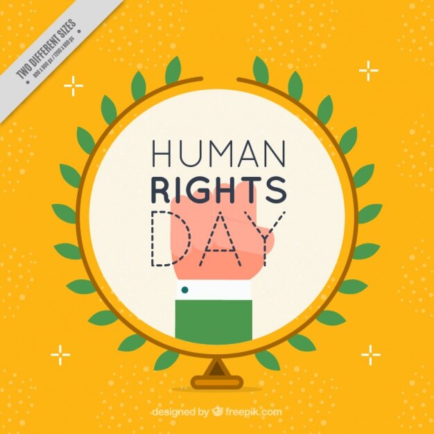 Vector gratuito fondo amarillo por la lucha de los derechos humanos