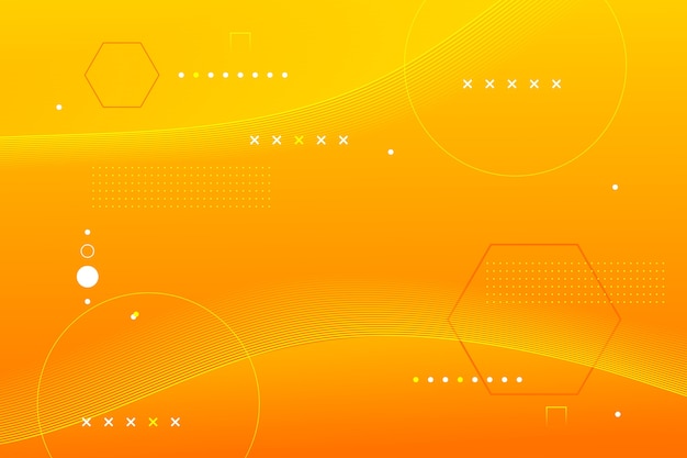 Fondo amarillo y naranja abstracto degradado con elementos geométricos