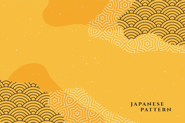 Fondo amarillo tradicional patrón japonés