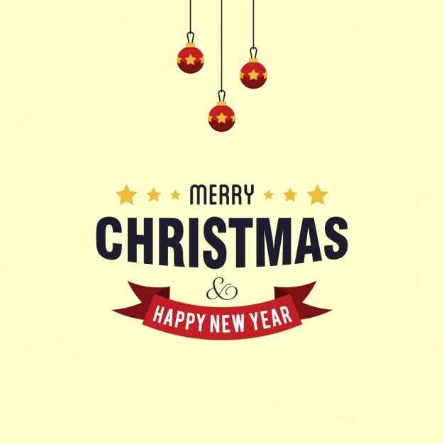 Fondo amarillo con tres bolas de navidad