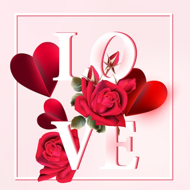 Vector gratuito fondo de amor con detalles florales