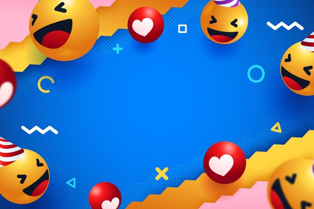 Fondo de amor emoji de estilo realista