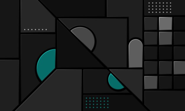 Fondo ancho abstracto creativo con formas geométricas