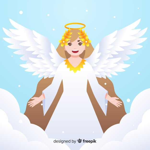 Fondo ángel navidad detalles dorados