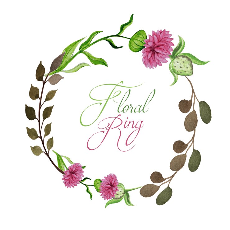 Vector gratuito fondo con anillo floral