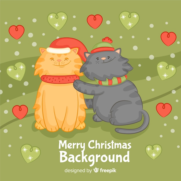 Vector gratuito fondo de animales adorables en navidad