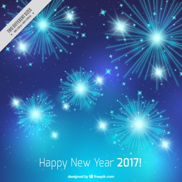 Fondo de año nuevo 2017 con fuegos artificiales